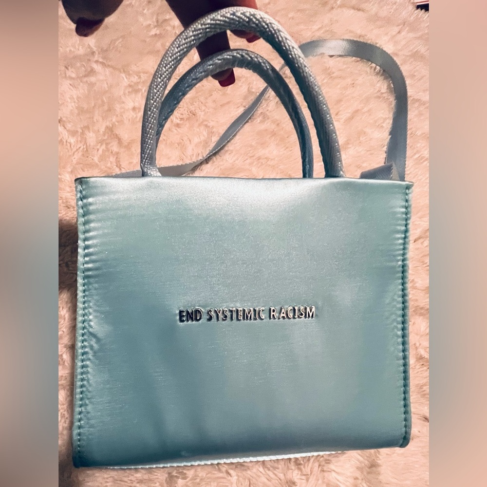 Brandon Blackwood End Systemic Racism Soft Blue Tote Crossbody Bag